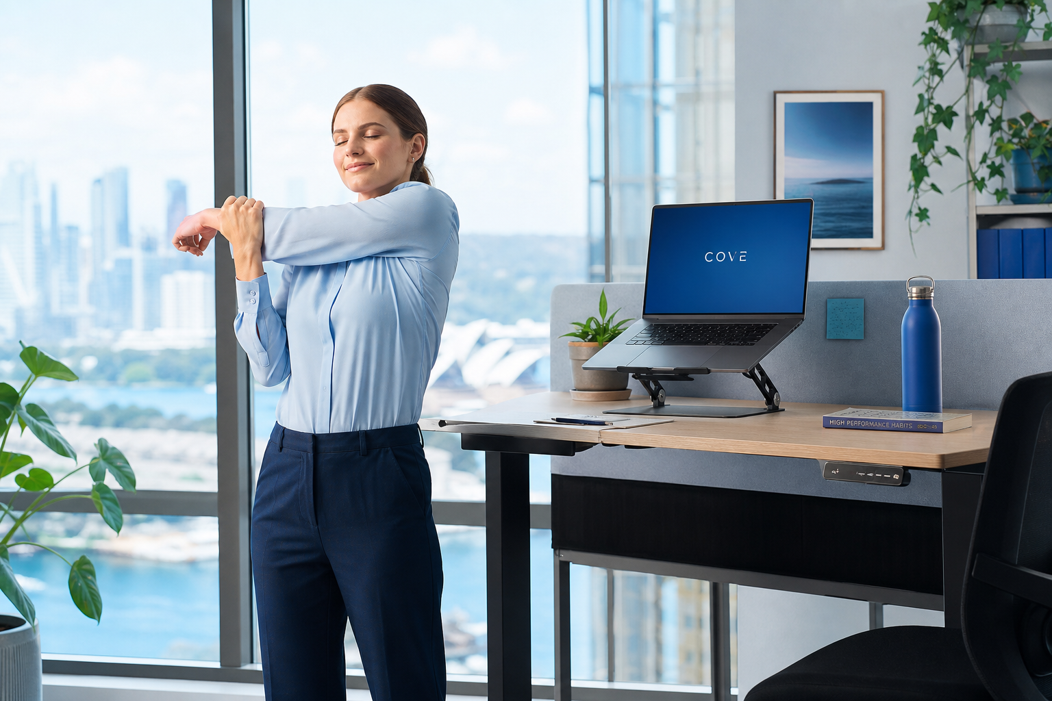 Flexiblepurifyox movement break at standing desk